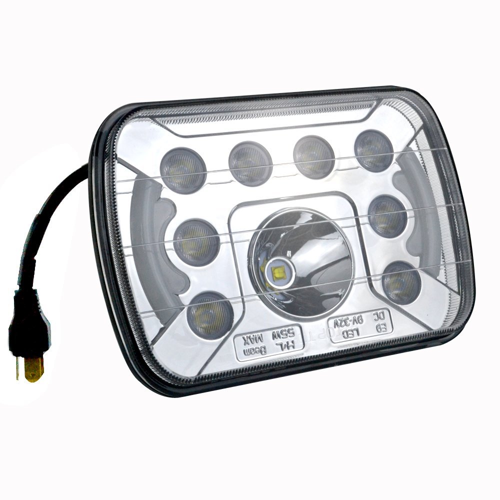 Accessoires de voiture phare LED carré 5x7 pour jeep lampe